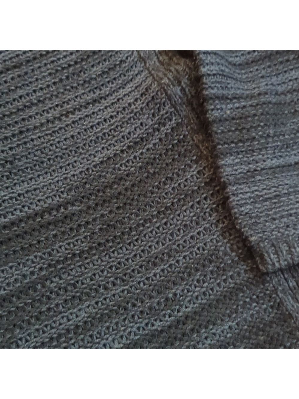 Quinn V Neck Blue Textured Knit Sweater Medium - Picture 4 of 11